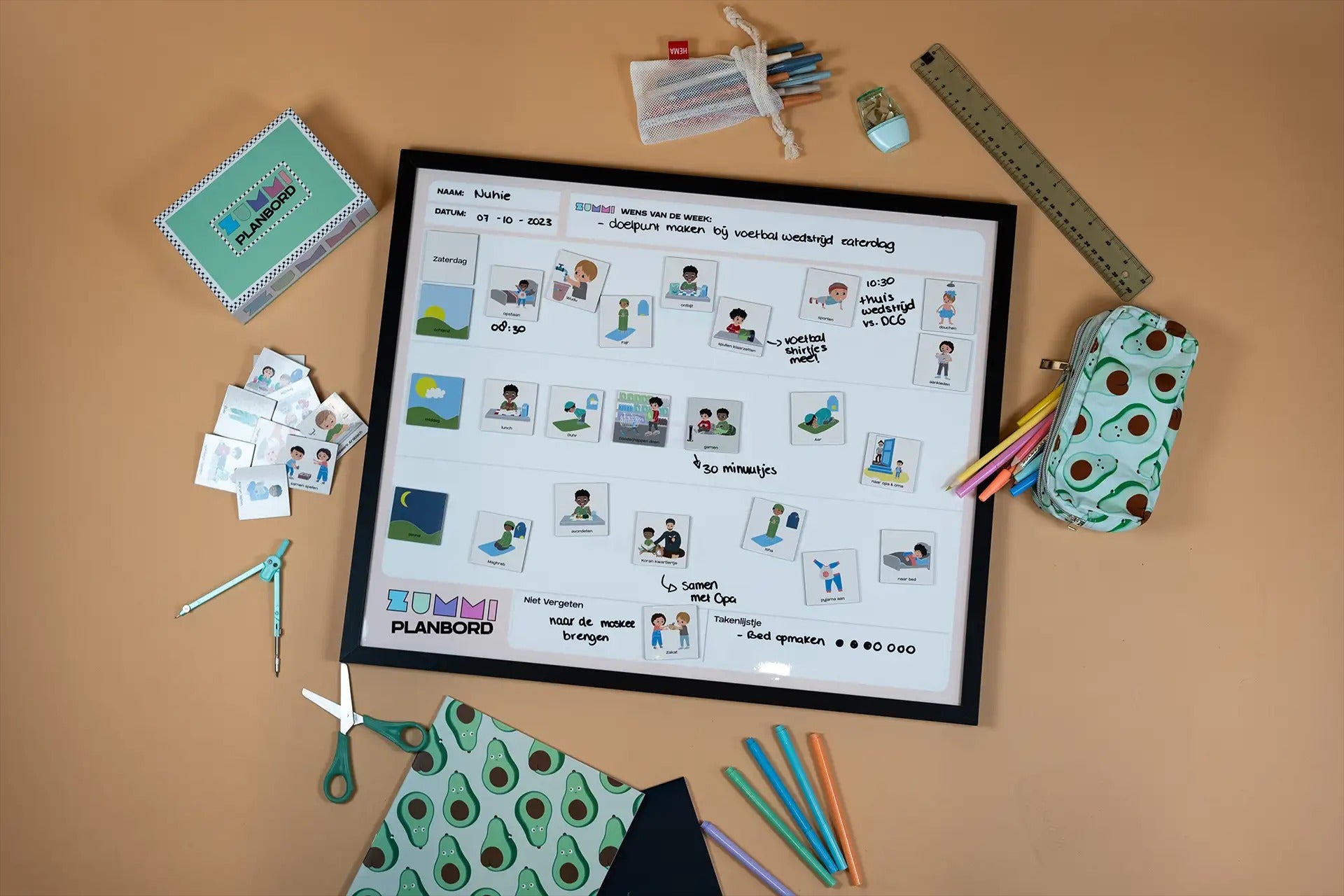 Educatief Planbord Jongens + 82 Magneetjes